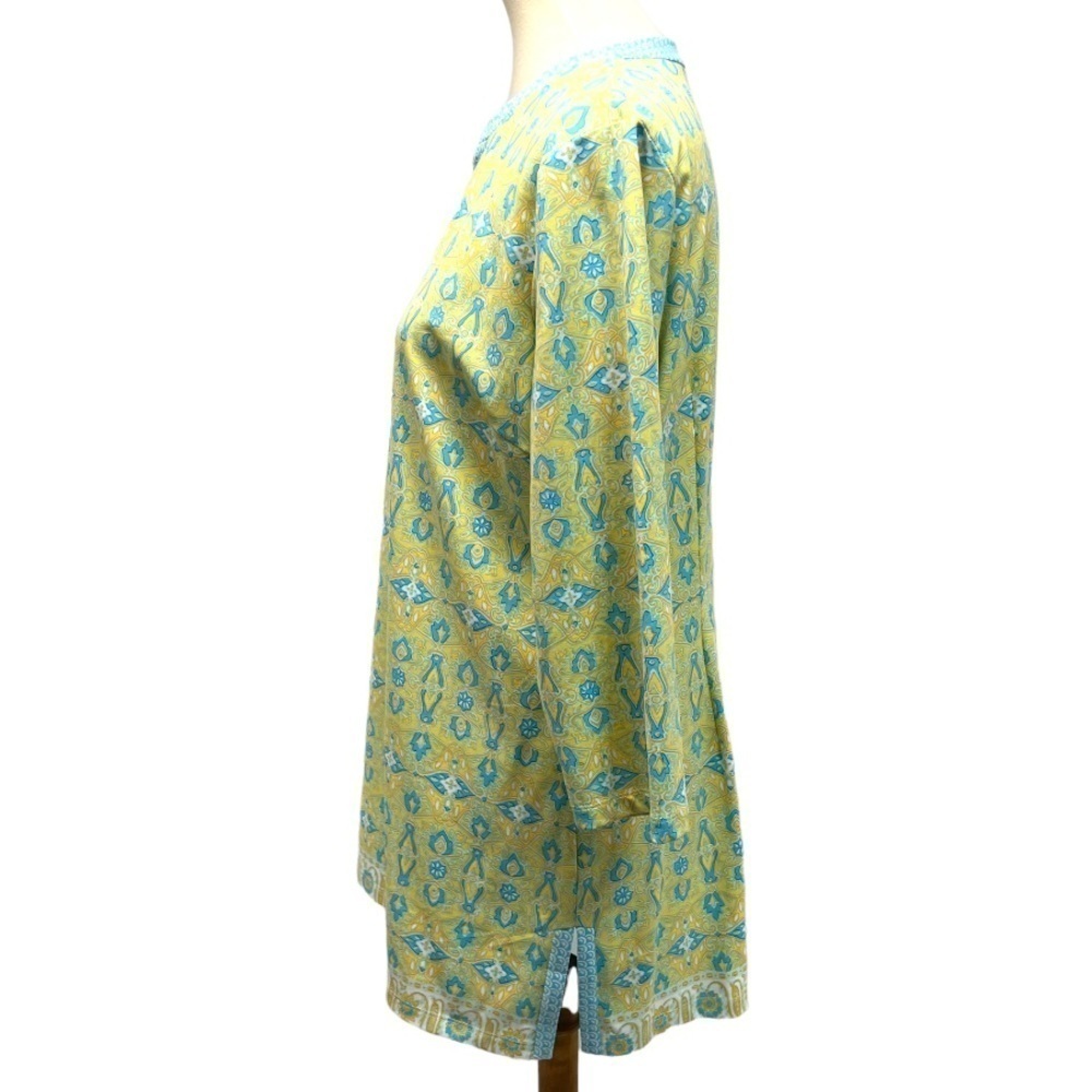 J. Mclaughlin Split Neck Printed Stretch Tunic Top - image 3